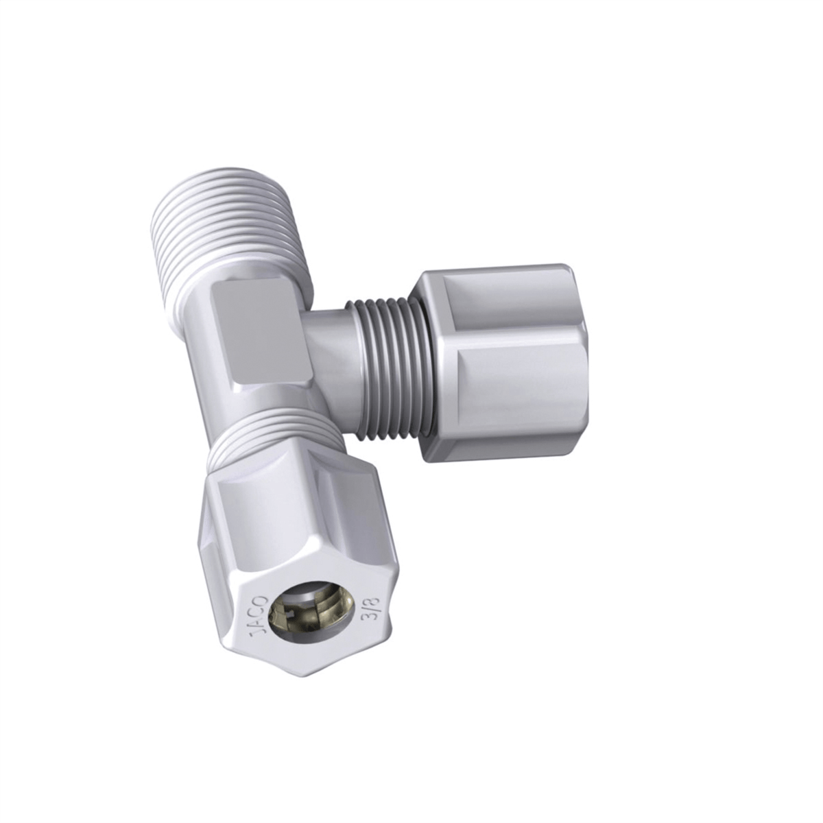 Jaco Plastic Tube Fittings, Male Run Tees, PP, 1/2" x 1/2" Tube x 1/2" NPT(M), 75-8-8-P-PG, Pack of 10