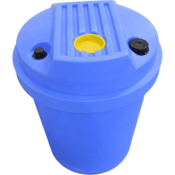 Peabody 55 Gal Aquarius Tapered Chemical Feed Tank - LPE 1.5 - 3/16" Wall - Blue, 01-28651
