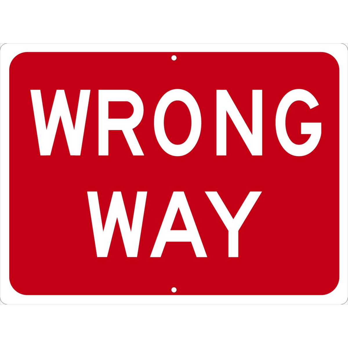 Accuform Traffic Sign, Wrong Way, 18" X 24", Engineer Grade Reflective Aluminum, FRR022RA