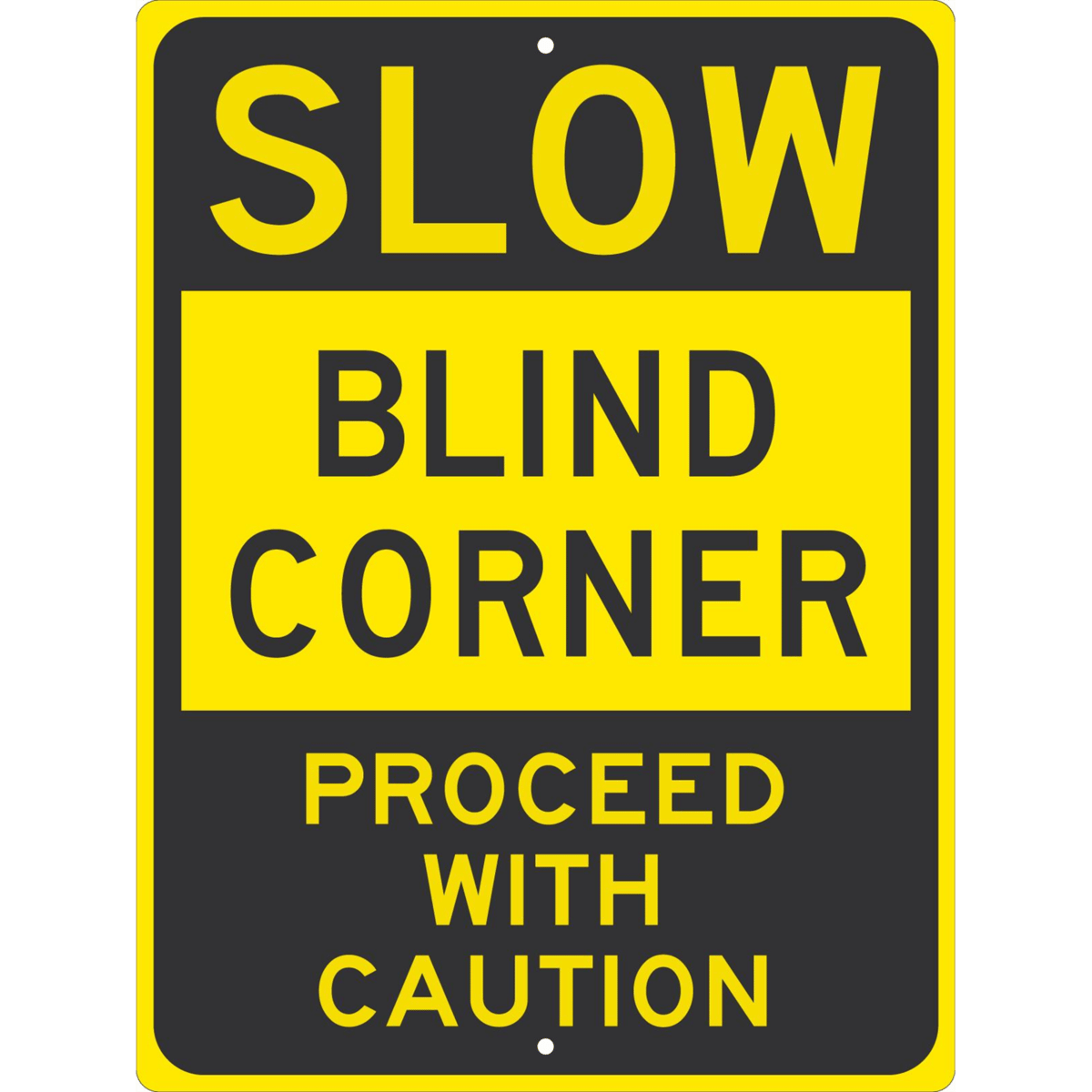 Accuform Traffic Sign, Slow Blind Corner Proceed With Caution, 24" X 18", Eng Grade Ref Alum, FRW478RA