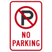 Accuform Parking Sign, No Parking (Graphic), 18" X 12", Engineer Grade Reflective Aluminum, FRP116RA