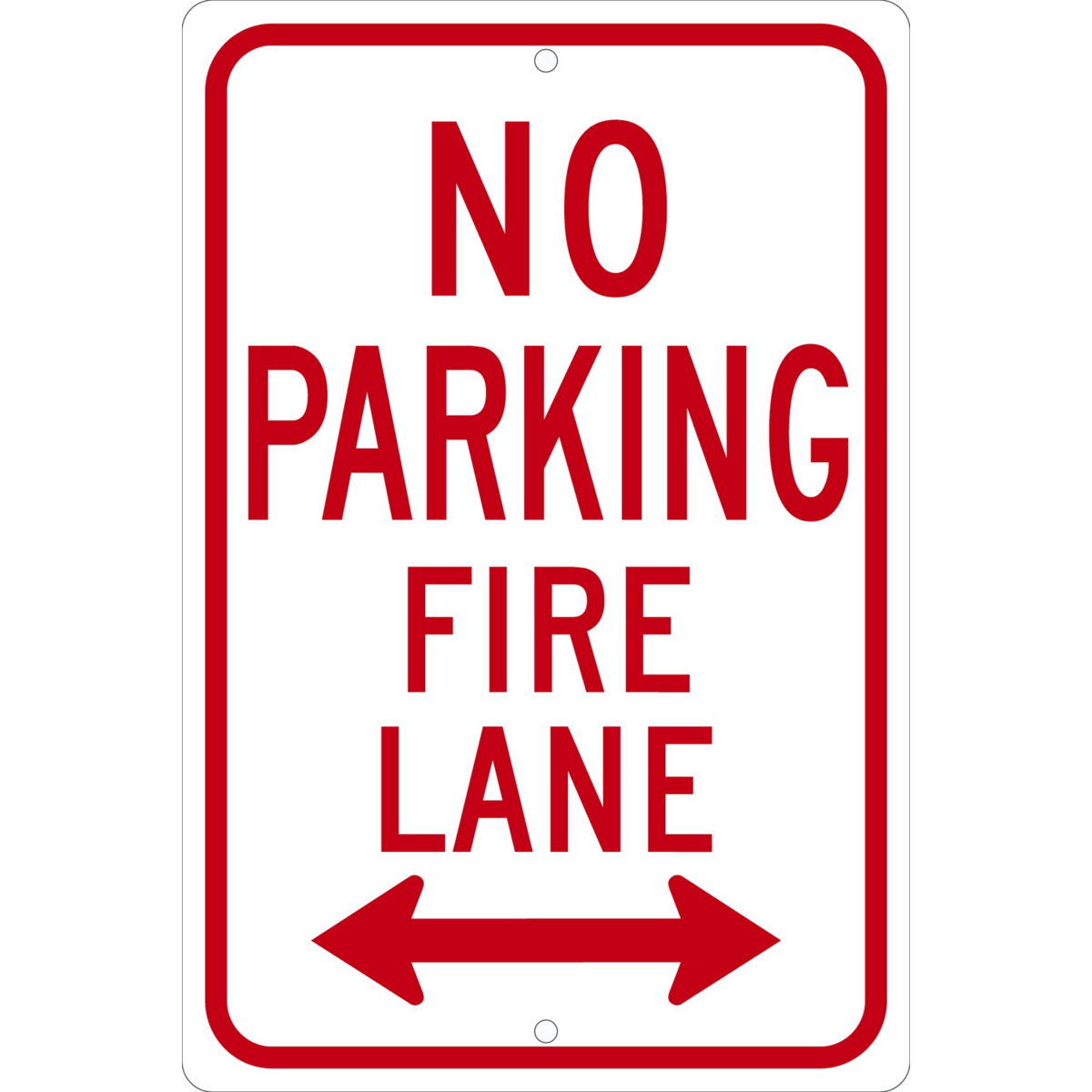 Accuform Parking Sign, No Parking Fire Lane (Double Arrow), 18" X 12", Eng Grade Reflective Alum, FRP127RA