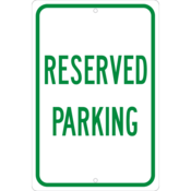 Accuform Parking Sign, Reserved Parking, 18" X 12", Engineer Grade Reflective Aluminum, FRP206RA
