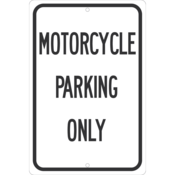 Accuform Parking Sign, Motorcycle Parking Only, 18" X 12", Engineer Grade Reflective Aluminum, FRP246RA