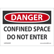 Accuform Safety Labels, Danger-Confined Space Do Not Enter, Mat'L-Uom:Adh Vinyl-5 Pk, 3 1/2 X 5, LCSP242VSP