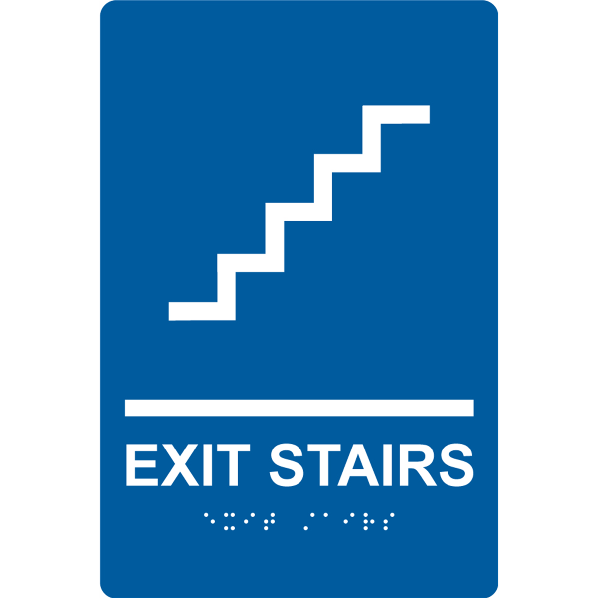 Accuform Braille Sign, Exit Stairs, 9" X 6", Plastic, Blue, PAD119BU