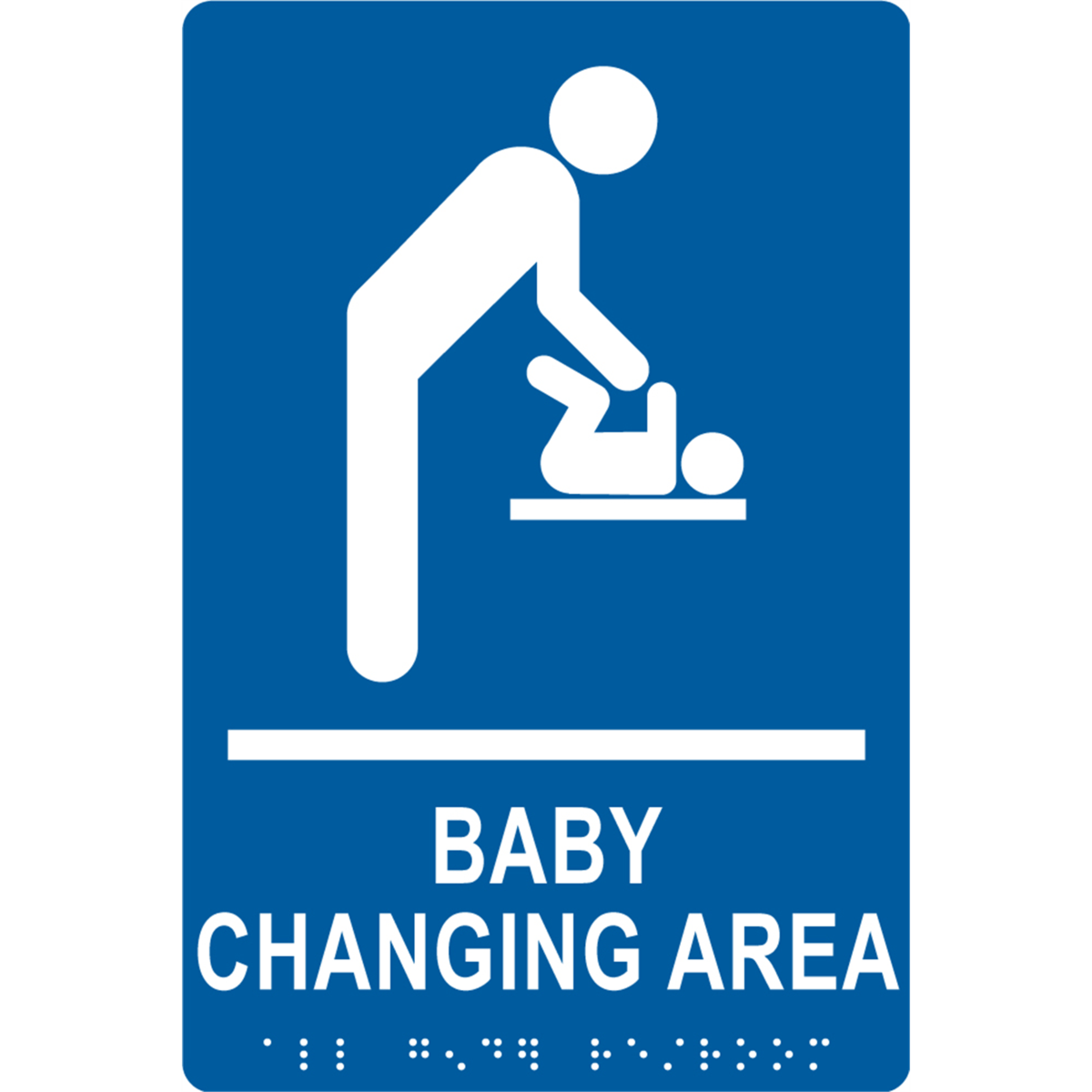 Accuform Braille Sign, Baby Changing Area, 9" X 6", Plastic, Blue, PAD126BU