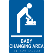 Accuform Braille Sign, Baby Changing Area, 9" X 6", Plastic, Blue, PAD126BU