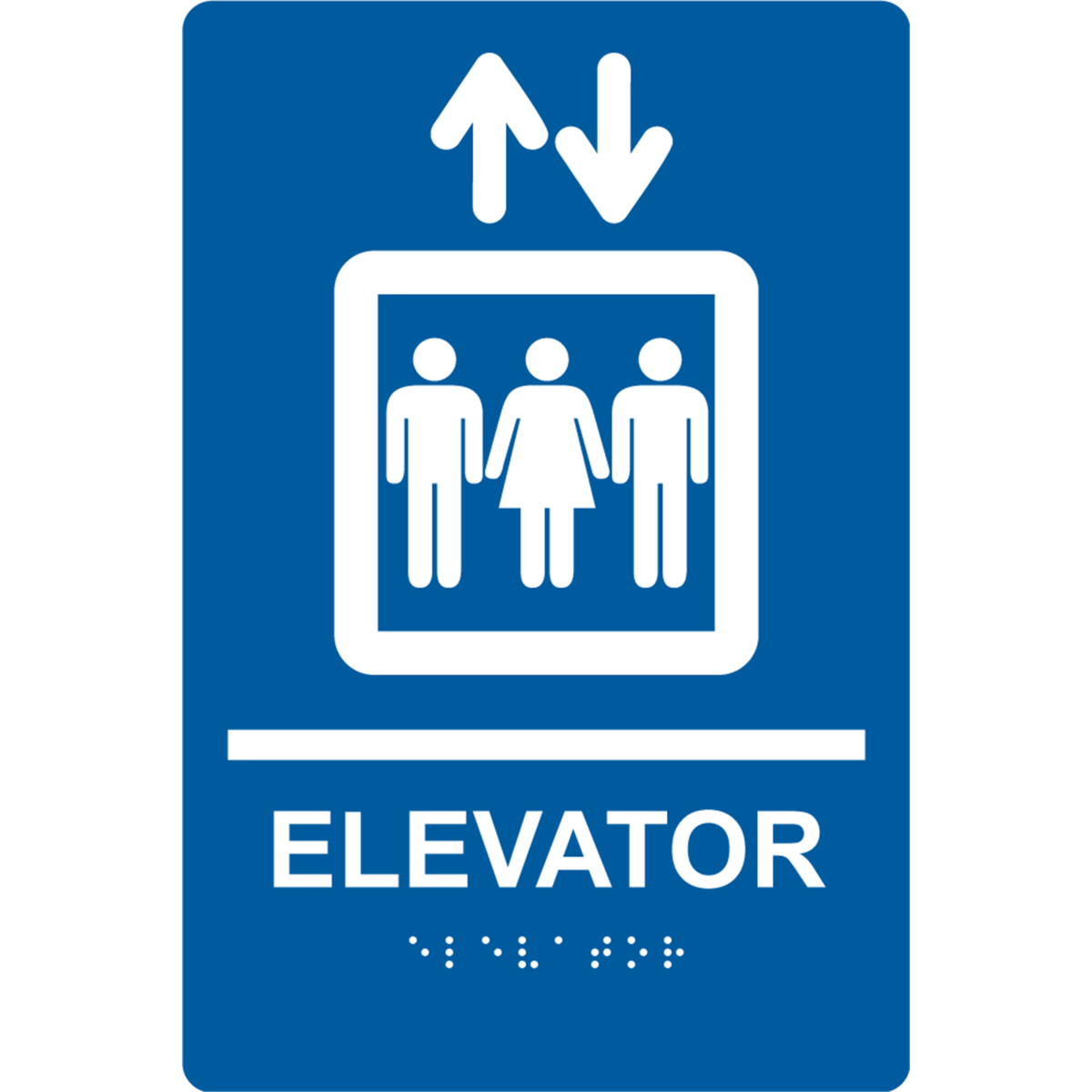 Accuform Braille Sign, Elevator, 9" X 6", Plastic, Blue, PAD128BU
