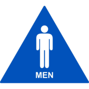 Accuform California Title 24 Tactile Sign, Men, 12" X 12", Plastic, Blue, PAD710BU