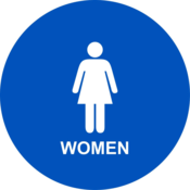 Accuform California Title 24 Tactile Sign, Women, 12" X 12", Plastic, Blue, PAD714BU