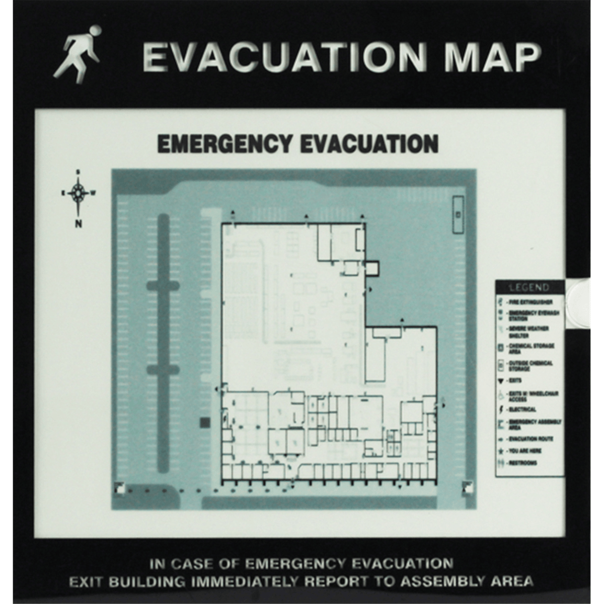 Accuform Evacuation Map Holder, Fits Insert 8.5" X 11", Plastic, DTA235