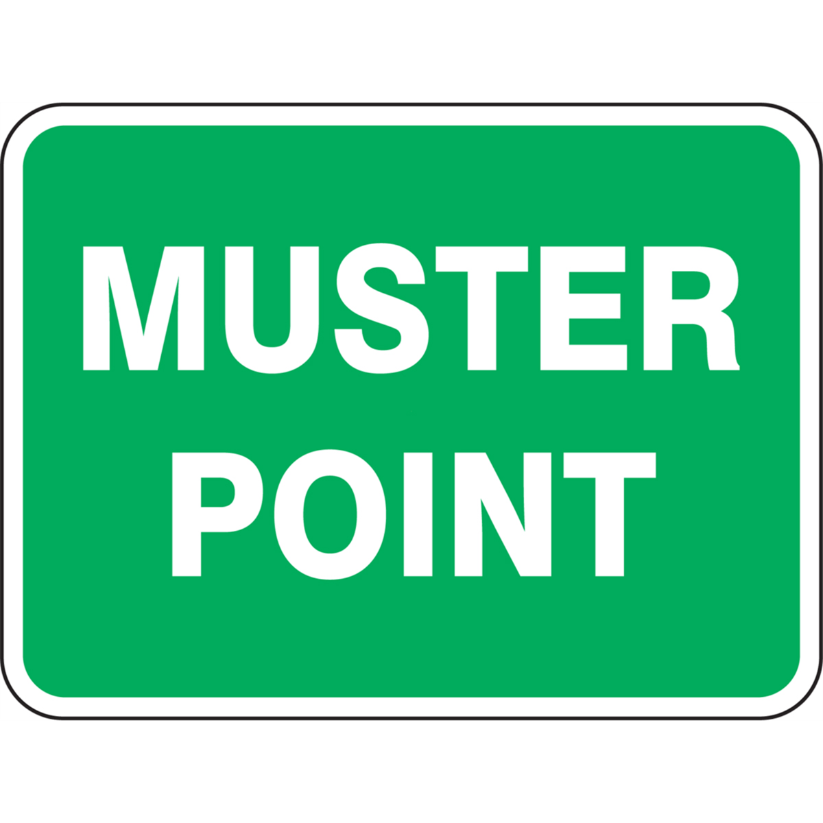 Accuform Safety Sign, Muster Point, 18"H X 24"W, Engineer Grade Reflective Aluminum, FRR910RA