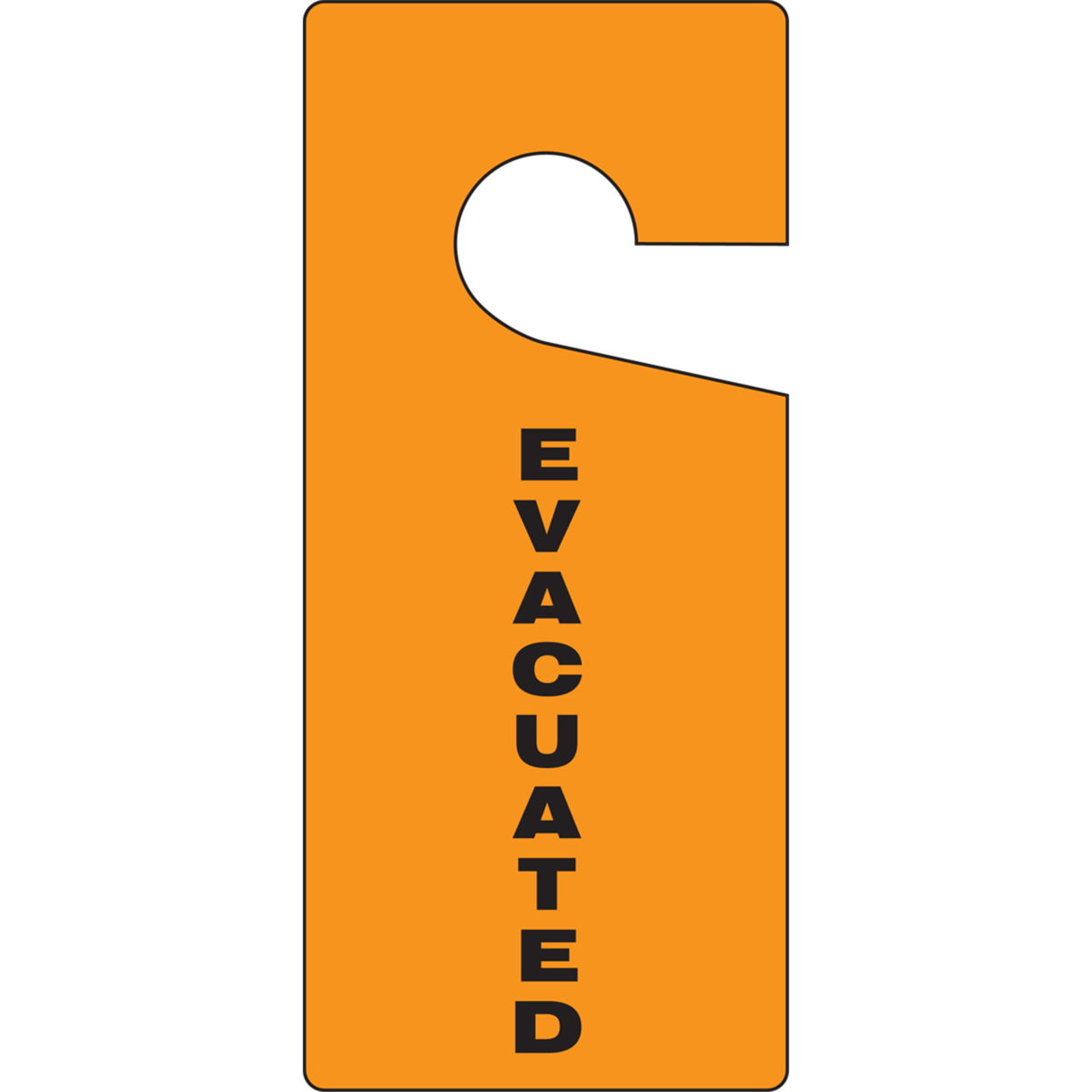 Accuform Door Hanger Tags - Evacuated, 9" X 4", TAD838