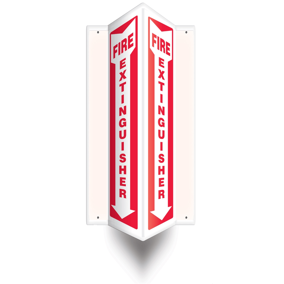 Accuform Projection Sign, 3D Style, Fire Extinguisher (Down Arrow), 12"H X 4"W Panel, Plastic, PSP330
