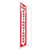Accuform Projection Sign, 90D Style, Fire Extinguisher (Down Arrow), 12"H X 4"W Panel, Plastic, PSP403