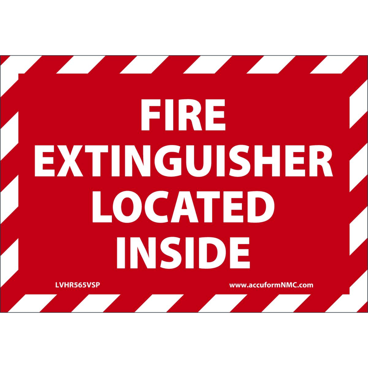 Accuform Safety Labels, Fire Extinguisher Located Inside, 3.5"H X 5"W, Adhesive Vinyl, 5/Pk, LVHR565VSP