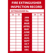 Accuform Safety Labels, Fire Extinguisher Inspection Record, 5"H X 3.5"W, Adhesive Vinyl, 5/Pk, LFXG528VSP