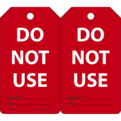 Accuform Cylinder Tags, Do Not Use, 5.75" X 3.25", Pf-Cardstock, 25/Pk, MGT219CTP