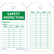 Accuform Inspection Tags, Safety Inspection, 5.75" X 3.25", Pf-Cardstock, 25/Pk, TRS315CTP