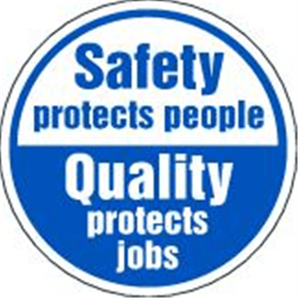 Accuform Hard Hat Labels, Safety Protects People Qlt'Y Protects Jobs, 2.25"X2.25", Adh Vinyl, 10/Pk, LHTL304