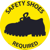 Accuform Walk On Slip-Gard Floor Sign, 17" Dia., Textured Non-Slip Surface, Safety Shoes Required, MFS252