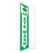Accuform Projection Sign, 90D Style, Eye Wash (Down Arrow), 18"H X 4"W Panel, Plastic, PSP437