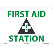 Accuform Safety Sign, First Aid Station, 10"H X 14"W, Plastic, MFSD960VP