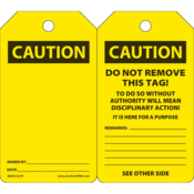 Accuform Safety Tags, Caution (Blank), 5.75" X 3.25", Pf-Cardstock, 25/Pk, MDT612CTP