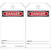 Accuform Safety Tags, Danger (Blank), 5.75" X 3.25", Pf-Cardstock, 25/Pk, MDT260CTP