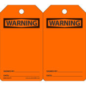 Accuform Safety Tags, Warning (Blank), 5.75" X 3.25", Pf-Cardstock, 25/Pk, MWGT205CTP