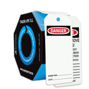 Accuform Tags By-The-Roll, Danger (Blank), 6.25"H X 3"W, Pf-Cardstock, 100/Rl, TAR412