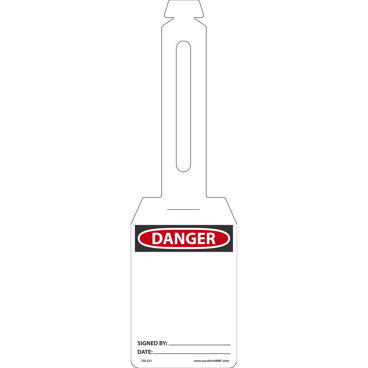Accuform Loop 'N Strap Tags, Danger (Blank), 5.25" X 3.25", Rp-Plastic, 25/Pk, TAL321
