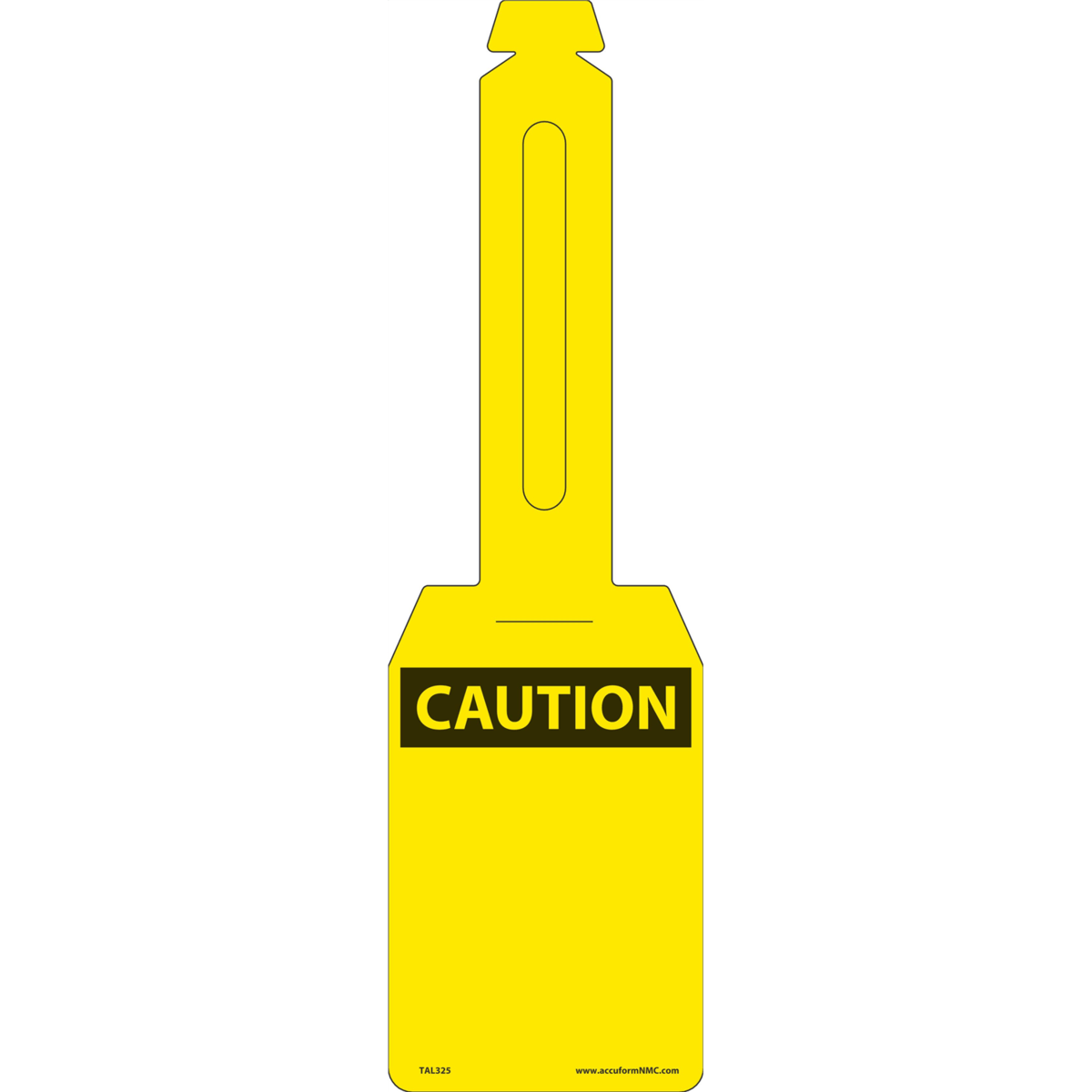 Accuform Loop 'N Strap Tags, Caution (Blank), 5.25" X 3.25", Rp-Plastic, 25/Pk, TAL325