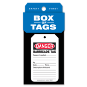 Accuform Box Of Tags, Danger Barricade Tag, 5.75"H X 3.25"W, Pf-Cardstock, 50/Bx, TBX307
