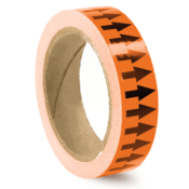 Accuform Directional Flow Arrow Tape, (Arrows), 1" X 54 Ft, Adhesive Vinyl, Black/Orange, RAW252BKOR