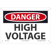Accuform Safety Sign, Danger High Voltage, 7" X 10", Aluminum, MELC113VA