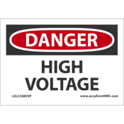 Accuform Safety Labels, Danger High Voltage, 3.5" X 5", Adhesive Vinyl, 5/Pk, LELC248VSP