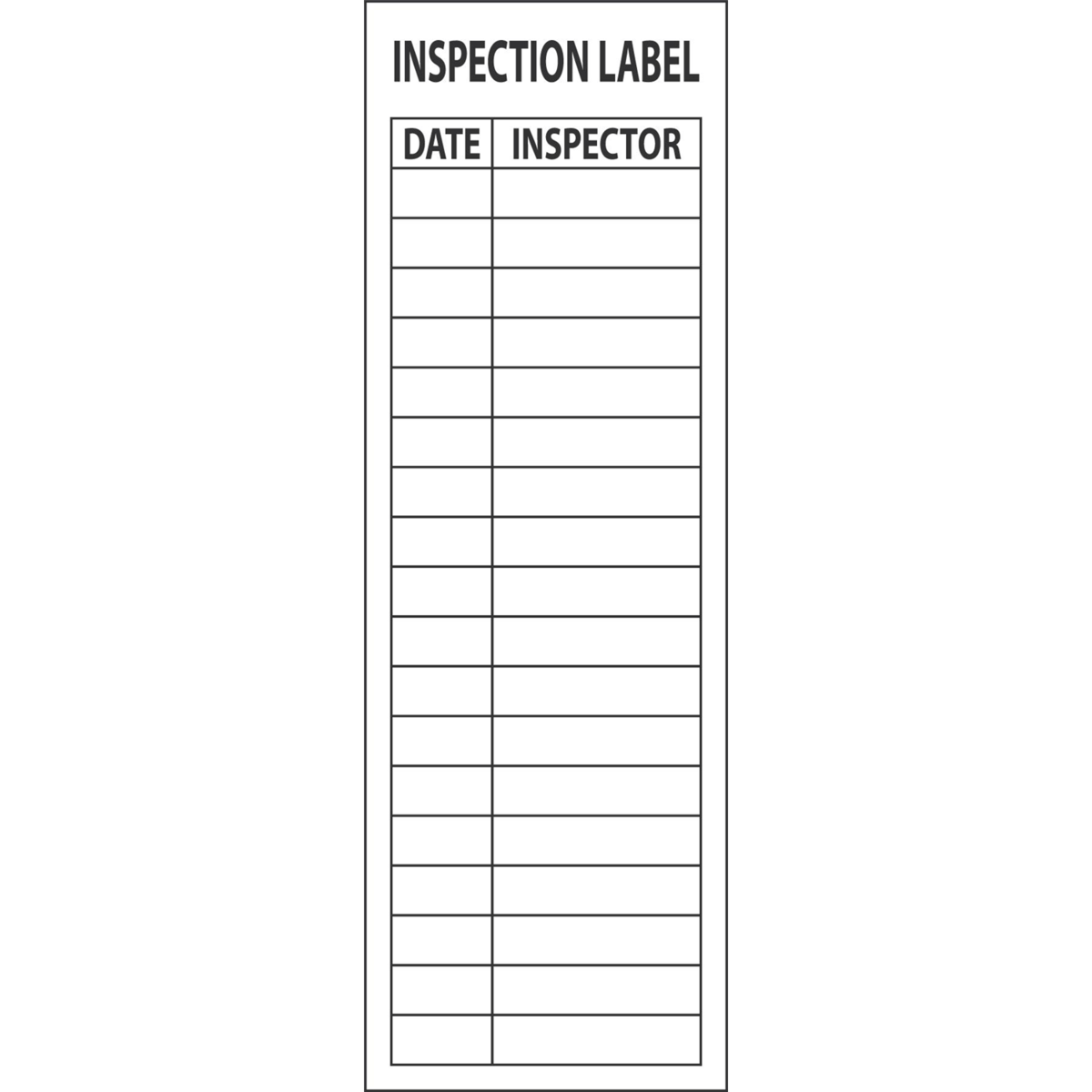 Accuform Safety Labels, Inspection Label Date Inspector, 6" X 2", Adhesive Vinyl, 5/Pk, LELC525VSP