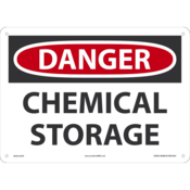 Accuform Safety Sign, Danger Chemical Storage, 10" X 14", Plastic, MCHL192VP