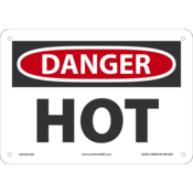 Accuform Safety Sign, Danger Hot, 7" X 10", Plastic, MCPG019VP