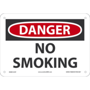 Accuform Safety Sign, Danger No Smoking, 7" X 10", Plastic, MSMK132VP
