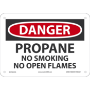 Accuform Safety Sign, Danger Propane No Smoking No Open Flames, 7" X 10", Aluminum, MCPG025VA