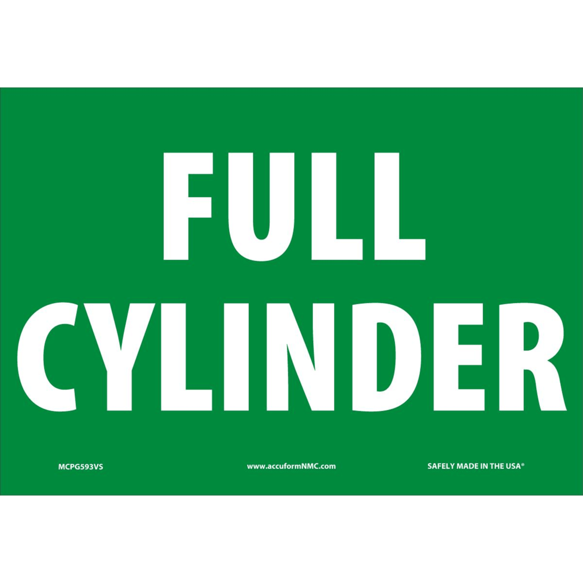Accuform Safety Sign, Empty Cylinder, 7" X 10", Adhesive Vinyl, MCPG593VS