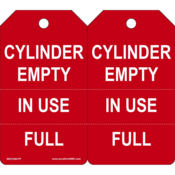 Accuform Cylinder Tags, Cylinder Empty In Use Full-Perforated, 5.75"X3.25", Pf-Cardstock, 25/Pk, MGT206CTP