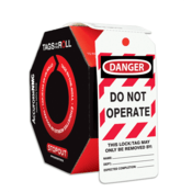 Accuform Tags By-The-Roll, Danger Do Not Operate This Lock, 6.25" X 3", Pf-Cardstock, 100/Rl, TAR404
