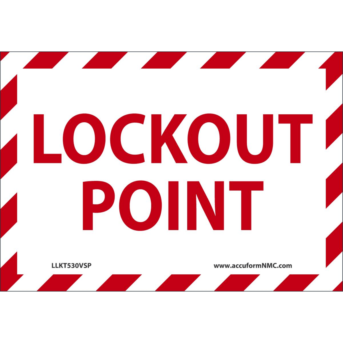 Accuform Safety Labels, Lockout Point+Arrow, Material - Uom: Adh Vinyl - 5 Pack, 3 1/2"X5"+Arrow, LLKT530VSP