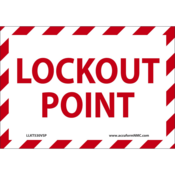 Accuform Safety Labels, Lockout Point+Arrow, Material - Uom: Adh Vinyl - 5 Pack, 3 1/2"X5"+Arrow, LLKT530VSP