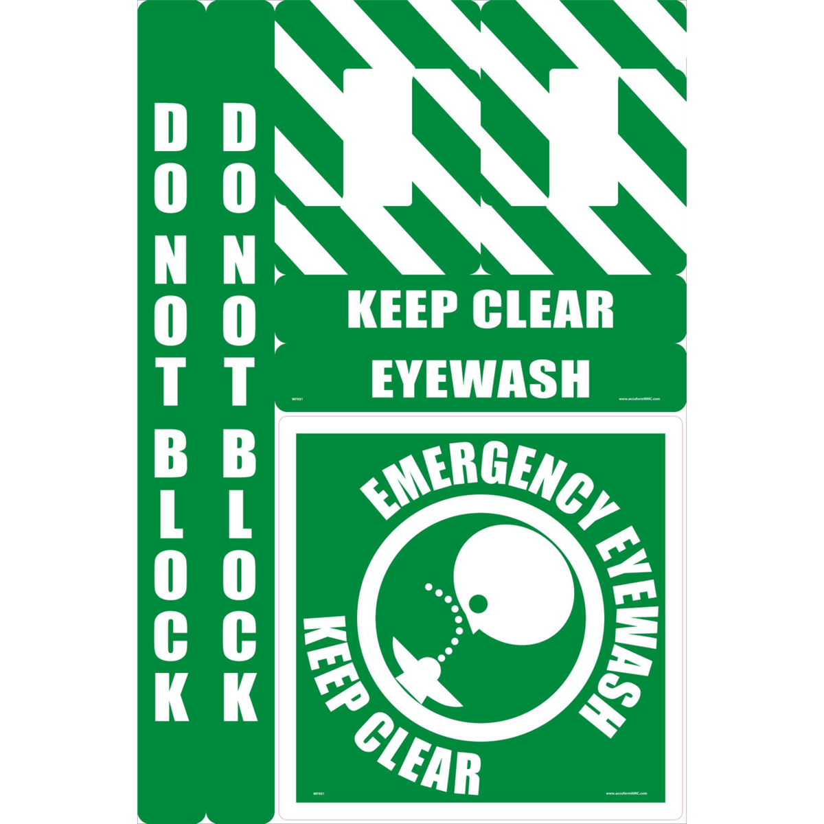 Accuform Walk-On Floor Marking Kit, Configurable, Textured Non-Slip, Emergency Eyewash Keep Clear, WFK01