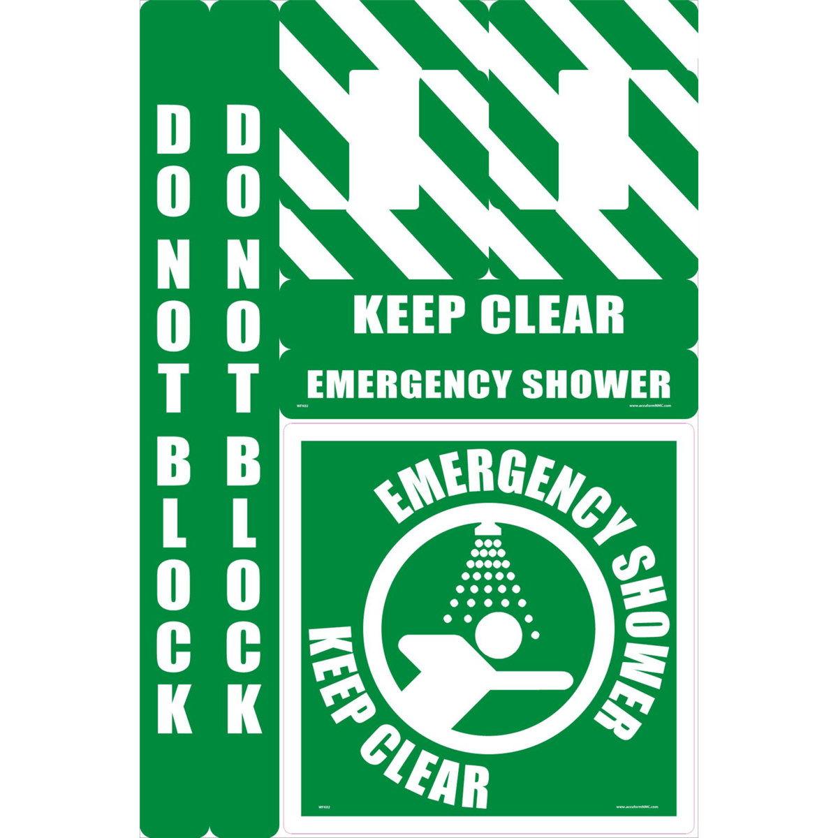 Accuform Walk-On Floor Marking Kit, Configurable, Textured Non-Slip, Emergency Shower Keep Clear, WFK02